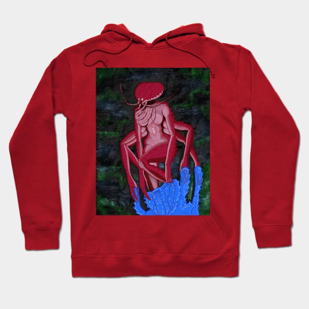 Blue Crab Red Crab King Crab Alien Hoodie by Rob Sojourn